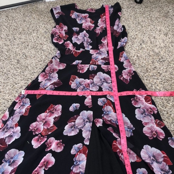 NWT Fame And Partners Anthurium Dress Size 2 Black Purple Cutout Back Gown - Picture 11 of 12